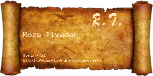 Rozs Tivadar névjegykártya